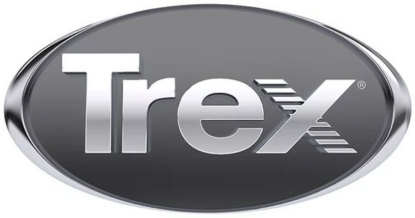 Decking 1 Trex logo, featuring a sleek and modern design symbolizing durability and quality, with the company name in bold lettering.